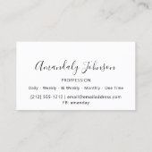 3D-Frame-Glitzer Makeup Eventplaner Rosa Rose Visitenkarte (Rückseite)