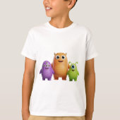 3D Friendly Monster Trio T-Shirt (Vorderseite)