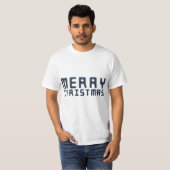 3D Frohe Weihnachten Blauer Text Design T-Shirt (Vorne ganz)