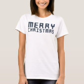3D Frohe Weihnachts Blue Text Design T - Shirt (Vorderseite)
