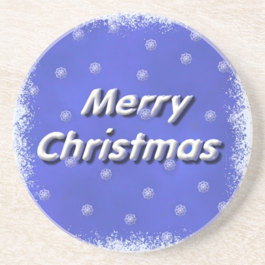 3D Frohe Weihnachtsschnee Getränkeuntersetzer (Vorne)