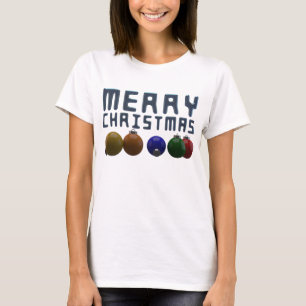 3D Frohe Weihnachtstypografie Weihnachtsschmuck T-Shirt