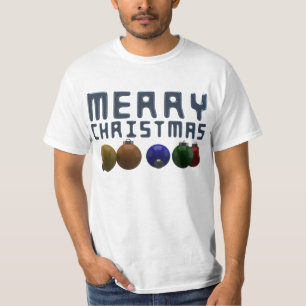 3D Frohe Weihnachtstypografie Weihnachtsschmuck T-Shirt