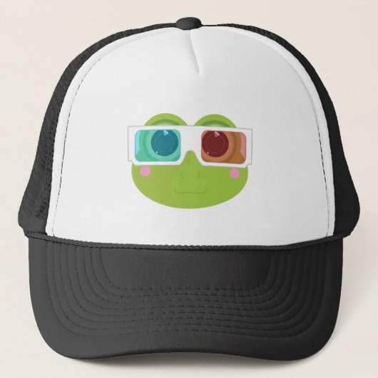 3D-Frosch (2) Truckerkappe (Vorderseite)