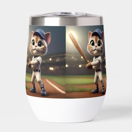 3D Funny Baseball Cat, (Vorderseite)