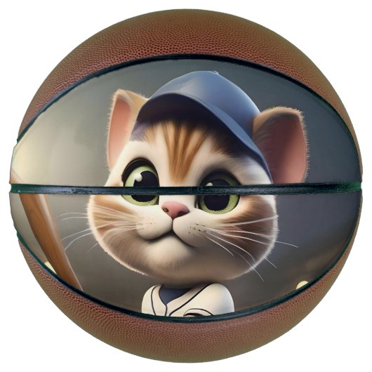 3D Funny Baseball Cat, Basketball (Vorderseite)