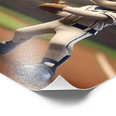 3D Funny Baseball Cat, Fotodruck (Ecke)