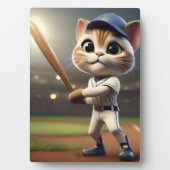 3D Funny Baseball Cat, Fotoplatte (Vorderseite)