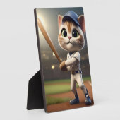 3D Funny Baseball Cat, Fotoplatte (Seite)