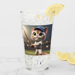 3D Funny Baseball Cat, Glas