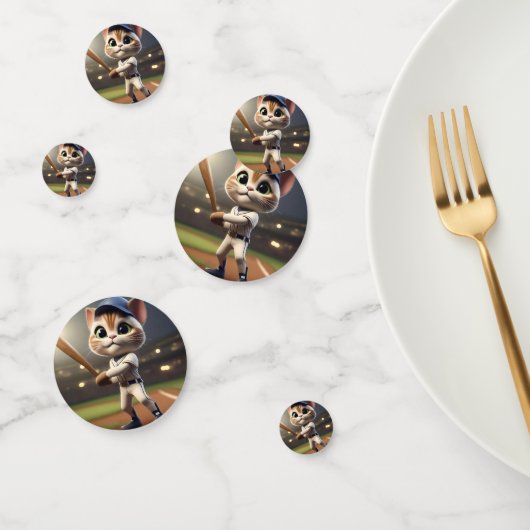 3D Funny Baseball Cat, Konfetti (Gruppe)