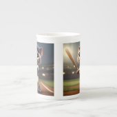 3D Funny Baseball Cat, Porzellantasse (Vorderseite)