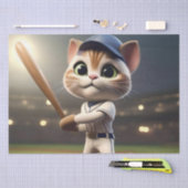 3D Funny Baseball Cat, Seidenpapier (Handwerk)