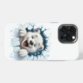 3d Funny Bear Break Ice iPhone Hülle (Rückseite (Horizontal))