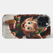 3d Funny Niedlich Christmas Elf iPhone Hülle (Rückseite (Horizontal))