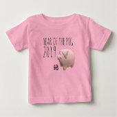 3D Funny Pig Chinese Year Custom Baby T-Shirt (Vorderseite)