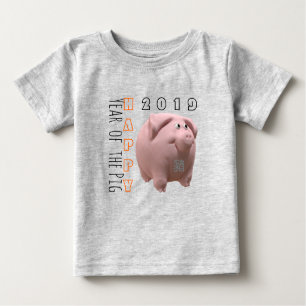 3D Funny Pig Chinesischer Zoll Jahr Baby T-Shirt 2
