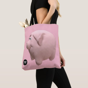 3D Funny Pig Jahr Geburtstag Monogramm wählen Farb Tasche