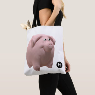 3D Funny Pig Year Monogram wählen Farbe Bag 2 Tasche