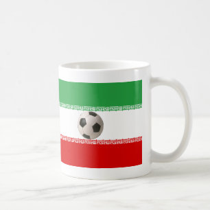 3D-Fußball mit iranischer Flagge Kaffeetasse