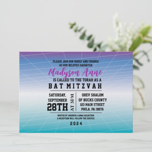 3D GAMER GAMING DIGITAL Bar Mitzvah Einladung (Stehend Vorderseite)