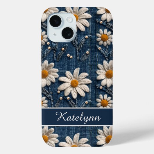 3D-Gänseblümchen-Denim-Handyhülle Case-Mate iPhone Hülle (Rückseite)