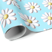 3D Gänseblümchen Geschenkpapier (Rolleneckpunkt)