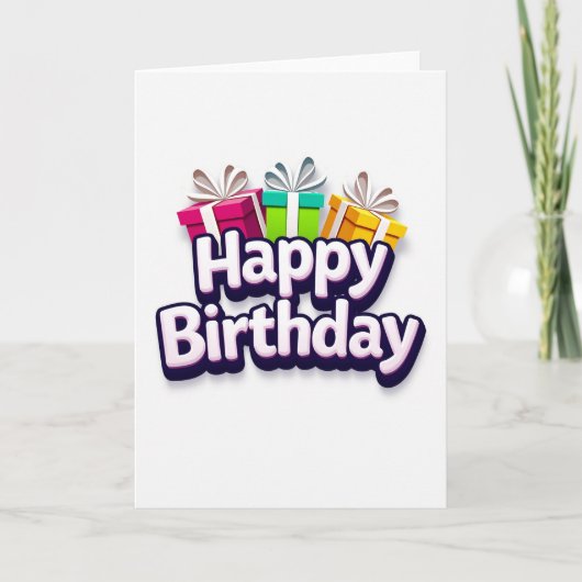 3D Geburtstagsgeschenke Karte (Vorderseite)