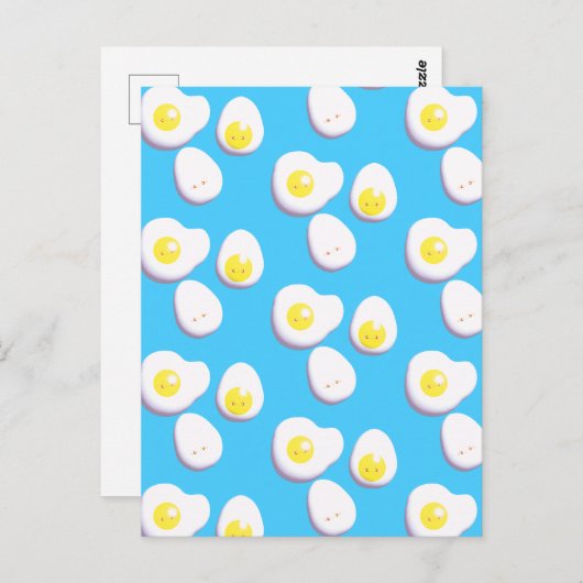 3D gekochte und gefrorene Eier Postkarte (Vorne/Hinten)