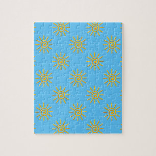 3D-Gelb-Sonne-Zeichnungsmuster Puzzle