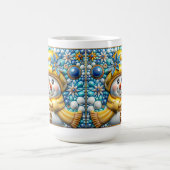 3D gelber Weihnachts-Schneemann Kaffeetasse (Mittel)