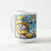 3D gelber Weihnachts-Schneemann Kaffeetasse (Vorderseite Links)