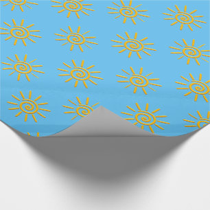 3D-Gelbsonnen-Zeichnungsmuster Geschenkpapier