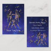 3D Gemini - Zodiac-Zeichen - Astrologisches Zeiche Visitenkarte (Vorne/Hinten)