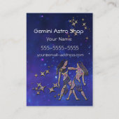 3D Gemini - Zodiac-Zeichen - Astrologisches Zeiche Visitenkarte (Rückseite)