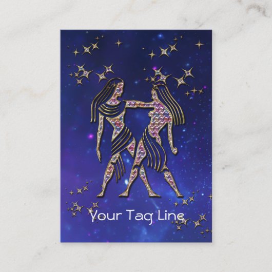 3D Gemini - Zodiac-Zeichen - Astrologisches Zeiche Visitenkarte (Vorderseite)