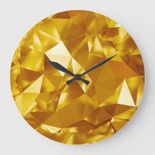 3D Geometrie: Metallisches Hintergrunddesign Große Wanduhr