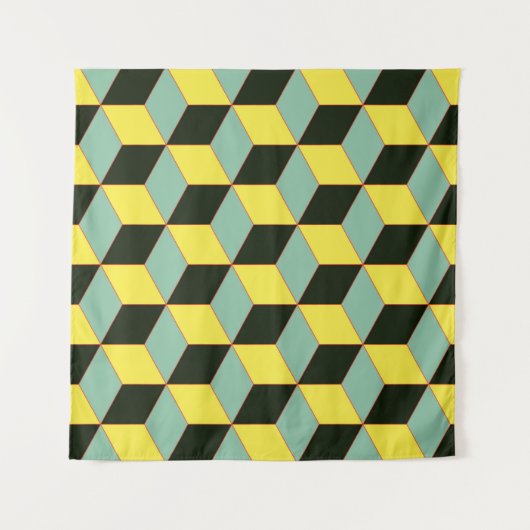 3D-geometrisch Vintages nahtloses Muster mit c Wandteppich (Vorderseite)