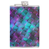 3D geometrische Formen, rosa bis bläulich lila gef Flachmann (Vorderseite)