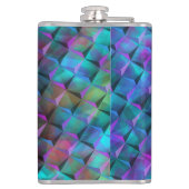 3D geometrische Formen, rosa bis bläulich lila gef Flachmann (Rückseite)