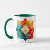 3D geometrisches Bild und Reliefeffekt. Tasse (Links)