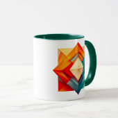 3D geometrisches Bild und Reliefeffekt. Tasse (VorderseiteRechts)