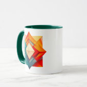 3D geometrisches Bild und Reliefeffekt. Tasse (Vorderseite Links)