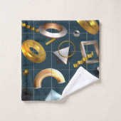 3D Geometrisches Muster Badhandtuch Set (Waschlappen)