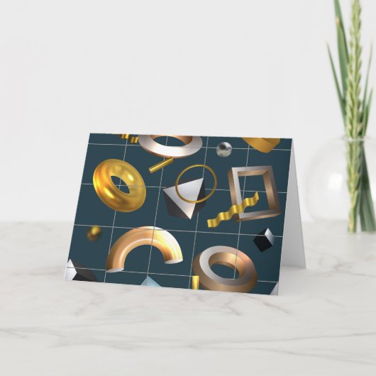 3D geometrisches Muster Dankeskarte (Vorderseite)