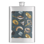 3D Geometrisches Muster Flachmann (Vorderseite)