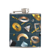 3D Geometrisches Muster Flachmann (Vorderseite)