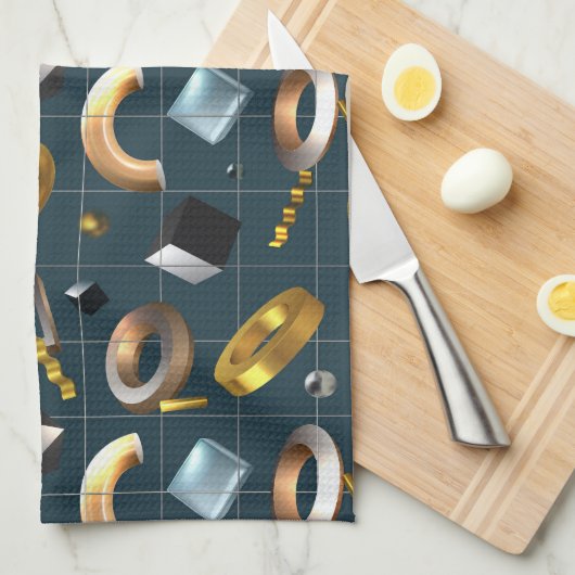 3D Geometrisches Muster Geschirrtuch (Viertel Falte)