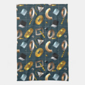 3D Geometrisches Muster Geschirrtuch (Vertikal)