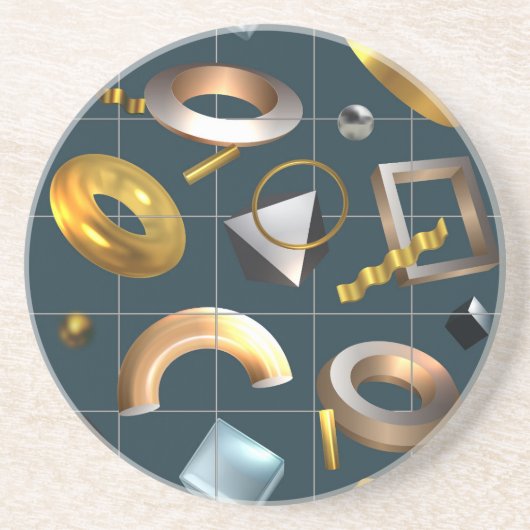 3D Geometrisches Muster Getränkeuntersetzer (Vorne)